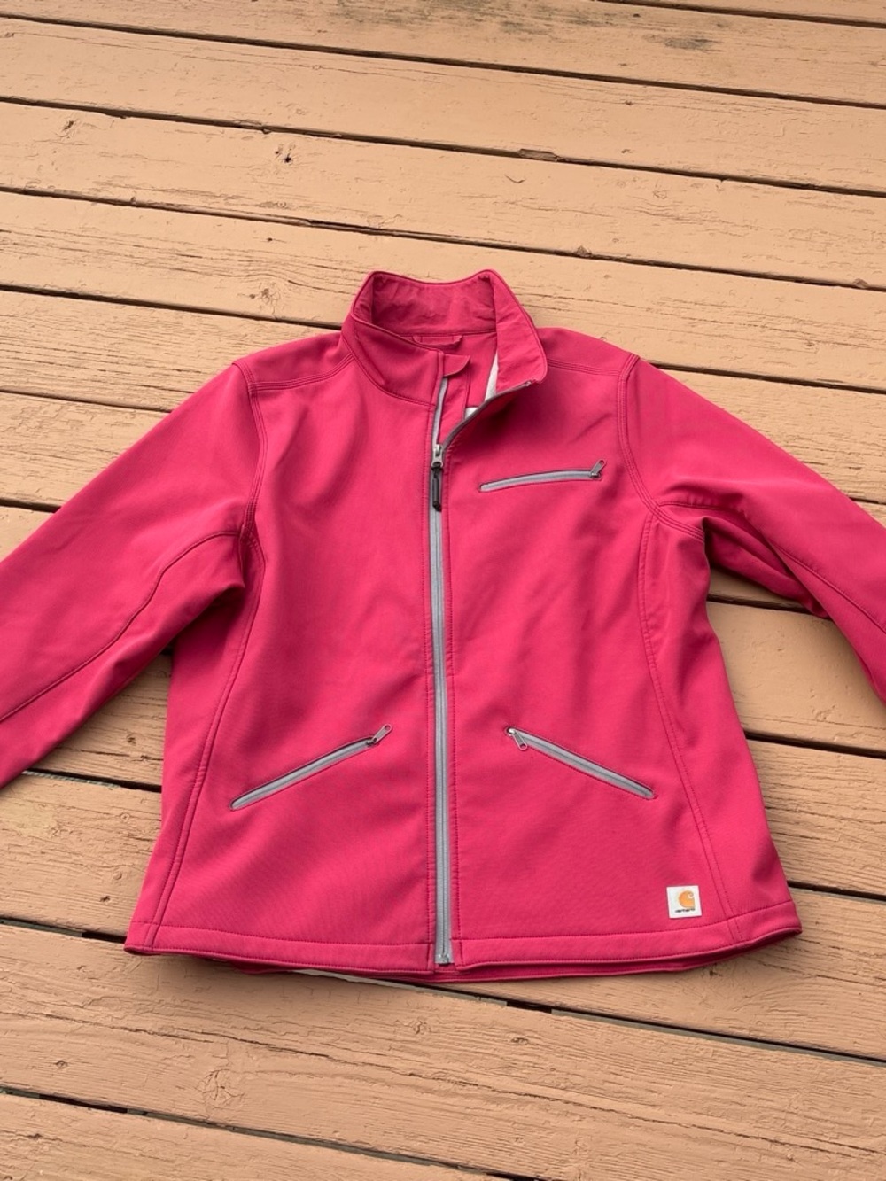 Carhartt Girls' Hot Pink Softshell Jacket with Contrast Zippers